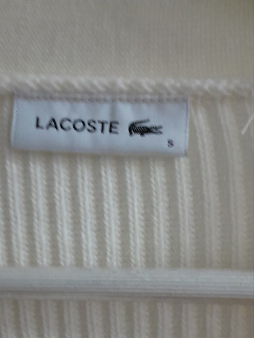 Lacoste Ivory Ribbed Open-Front Cardigan - Picture 4 of 5